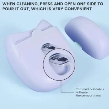 Electric Automatic Nail Clipper Automatic Fingernail Cutter with Nail Scraps Storage 300mAh USB Rechargeable Safety Fingernail Trimmer with LED Light Electric Fingernail Cutter Nail Scissors for Baby