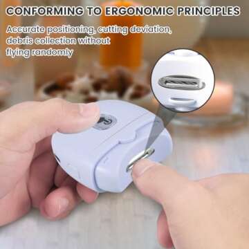 Electric Automatic Nail Clipper Automatic Fingernail Cutter with Nail Scraps Storage 300mAh USB Rechargeable Safety Fingernail Trimmer with LED Light Electric Fingernail Cutter Nail Scissors for Baby