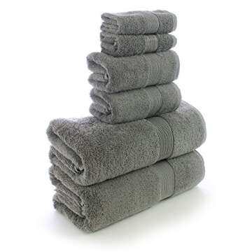 TURKUOISE TURKISH TOWEL 6 Piece Turkish Luxury Turkish Cotton Towel Set - Eco Friendly, 2 Bath Towel...