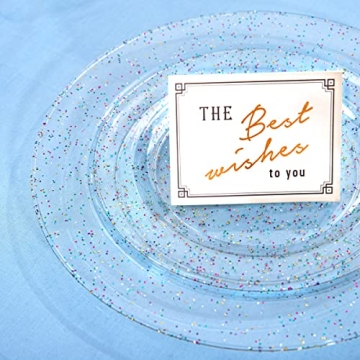 Rubtlamp 180PCS Glitter Plastic Plates Set for 30 Guests