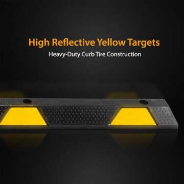 Heavy Duty Rubber Car Parking Wheel Guide Stopper - Pyle 72 Inch