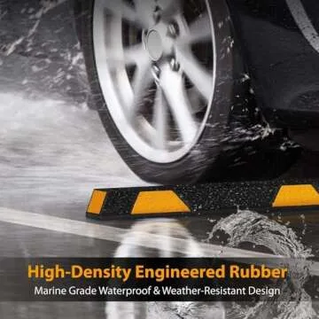 Heavy Duty Rubber Car Parking Wheel Guide Stopper - Pyle 72 Inch