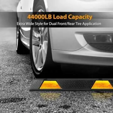 Heavy Duty Rubber Car Parking Wheel Guide Stopper - Pyle 72 Inch