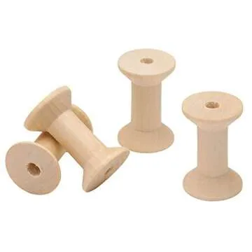 20 Pieces Wooden Empty Spools Empty Sewing Spools Wooden Sewing Bobbins Sewing Thread Ribbon Holder Wooden Empty Bobbins Thread Spool Sewing Tool(27 mm x 16 mm)