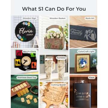 xTool S1 40W Laser Engraver and Cutter Machine with Air Assist & Honeycomb, 23.93" x 15.16" Bed Size, Beginner-Friendly, Laser Engravering Machine for Wood and Metal, Acrylic, etc. - Basic Bundle