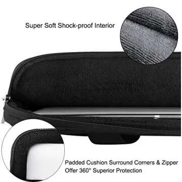 Voova Laptop Bag 13-14 Inch, 360° Protective Laptop Case Sleeve with Shoulder Strap Compatible with Macbook Air 13, MacBook Pro 13/14, Waterproof Computer Bag Slim Briefcase for Men Women, Black