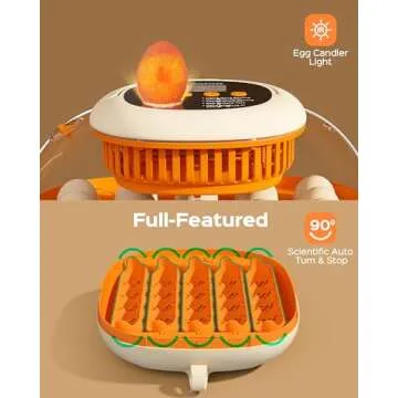 25 Egg Incubator for Hatching Chicks, Automatic Egg Turner with Thermometer Seat and Humidity Control, Egg Candler, 360° View with Clear Window