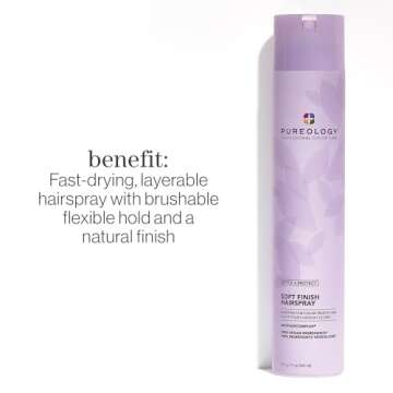 Pureology Style + Protect Soft Finish Hairspray - Flexible Hold & Protection for Color-Treated Hair