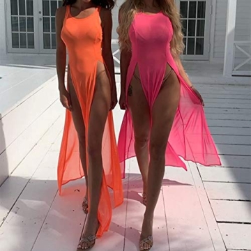 Sexy Women's Mesh Maxi Dress for Parties and Occasions