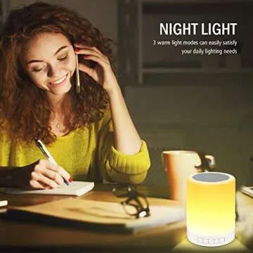 RAGZAN Night Light Bluetooth Speaker Wireless Portable Smart Touch Control Bedside Table Lamp with Colorful Led, Best Gift for Teens Kids Children Students Girlfriend Boyfriend Women Men