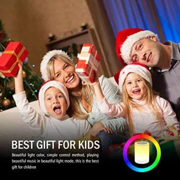 RAGZAN Night Light Bluetooth Speaker Wireless Portable Smart Touch Control Bedside Table Lamp with Colorful Led, Best Gift for Teens Kids Children Students Girlfriend Boyfriend Women Men