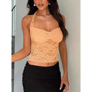 Trendy REORIA Lace Crop Top for Stylish Summer Wear