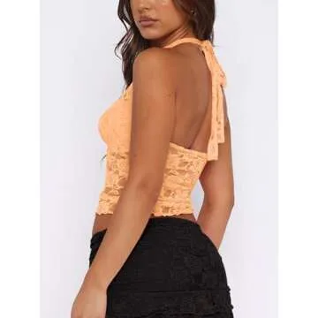 Trendy REORIA Lace Crop Top for Stylish Summer Wear