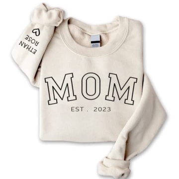 IZI POD Personalized Mom Embroidered Sweatshirt - Custom Gift for Mothers