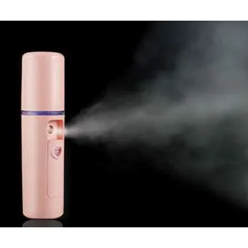 Nano Facial Mister Moisturizing Atomization Humidifier Cool Mist Facial Steamer Handy Mist Sprayer Moisturizing & Hydrating for Skin Care, Makeup, Eyelash Extensions (Pink)