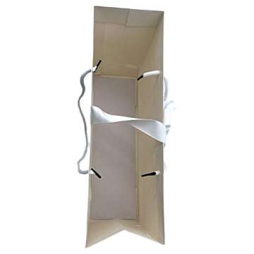 Bridesmaids Gift Bags Proposal, Euro Style With Handle & Satin Ribbon, Set Of 7. In Gold Foil For Bridal Party, Bachelorette Favors, I Do Crew Or Team Bride Tribe Gifts. (White & Gold Foil, 7)