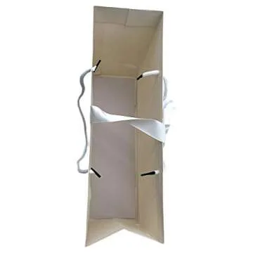 Bridesmaids Gift Bags Proposal, Euro Style With Handle & Satin Ribbon, Set Of 7. In Gold Foil For Bridal Party, Bachelorette Favors, I Do Crew Or Team Bride Tribe Gifts. (White & Gold Foil, 7)