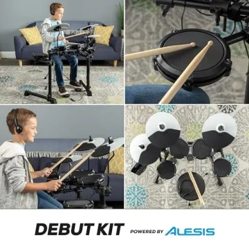 Kids Electric Drum Set with 120 Sounds & Lessons