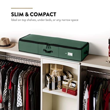 ZOBER Wrapping Paper Storage Containers - 40 Inch Gift Wrapping Organizer Storage W/Interior Pockets - Fits 20 Standard Rolls of Wrapping Paper, Bows, and Ribbons