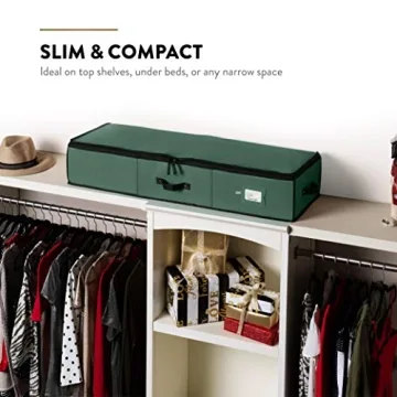 ZOBER Wrapping Paper Storage Containers - 40 Inch Gift Wrapping Organizer Storage W/Interior Pockets - Fits 20 Standard Rolls of Wrapping Paper, Bows, and Ribbons