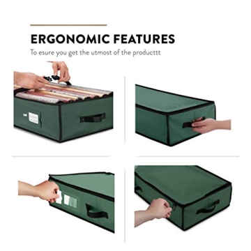 ZOBER Wrapping Paper Storage Containers - 40 Inch Gift Wrapping Organizer Storage W/Interior Pockets - Fits 20 Standard Rolls of Wrapping Paper, Bows, and Ribbons