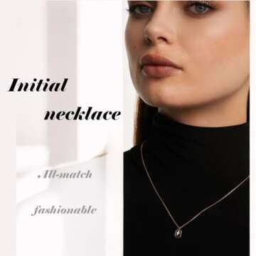 YOUQIANREN K Necklace Gold Initial Necklace for Women, Women Gold Necklace Dainty, Letter K Necklace...