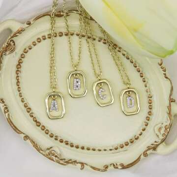 YOUQIANREN K Necklace Gold Initial Necklace for Women, Women Gold Necklace Dainty, Letter K Necklace Initial Charm Jewelry, Gold Initial Pendant - K Initial Necklace