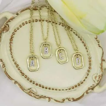 YOUQIANREN K Necklace Gold Initial Necklace for Women, Women Gold Necklace Dainty, Letter K Necklace Initial Charm Jewelry, Gold Initial Pendant - K Initial Necklace