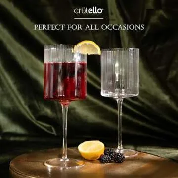 Crutello Square Wine Glasses - Beautiful Vintage Set of 4