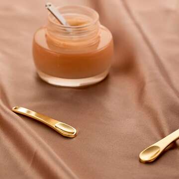 4 Pack Metal Makeup Spatula, Mini Spoon, Beauty Scoop for Facial Cosmetic, Face Mask (Silver & Gold)