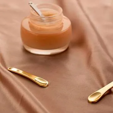 4 Pack Metal Makeup Spatula, Mini Spoon, Beauty Scoop for Facial Cosmetic, Face Mask (Silver & Gold)