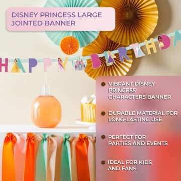 Unique Disney Princess Jointed Banner, 10.25 in - 1 Count
