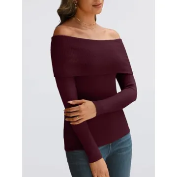 LILLUSORY Women's Off Shoulder Sweater for Fashion Forward Style