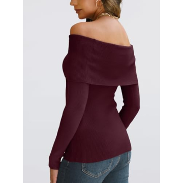 LILLUSORY Women's Off Shoulder Sweater for Fashion Forward Style