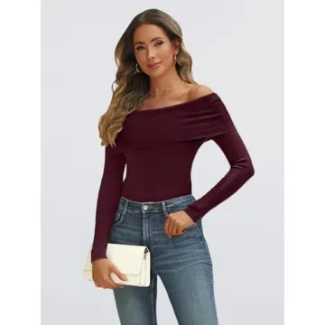 LILLUSORY Women's Off Shoulder Sweater for Fashion Forward Style