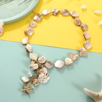 Firstmeet Natural Freshwater Shell Choker Necklace for Women