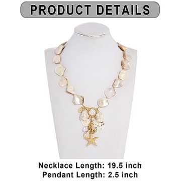 Firstmeet Natural Freshwater Shell Choker Necklace for Women