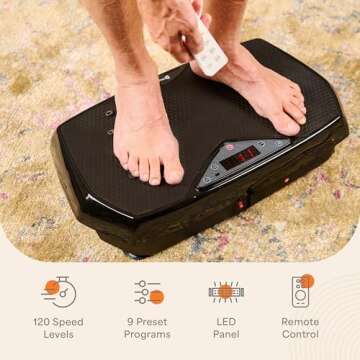 Lifepro Vibration Plate Exercise Machine with Magnetic Acupoints - Full Body Vibration Platform for Beginners and Recovery - Ideal for Lymphatic Drainage Muscle Toning and Overall Fitness