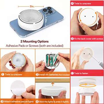 Battery Operated LED Puck Lights with Remote Control