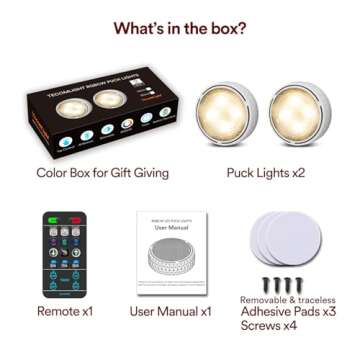 Battery Operated LED Puck Lights with Remote Control