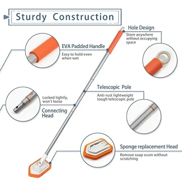 JEHONN Adjustable Tub Scrubber for Effortless Cleaning