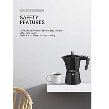 Yabano Stovetop Espresso Maker - Authentic Italian Moka Pot for 6 Cups