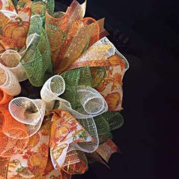 Vibrant LaRibbons Autumn Mesh Ribbon for Fall Decor