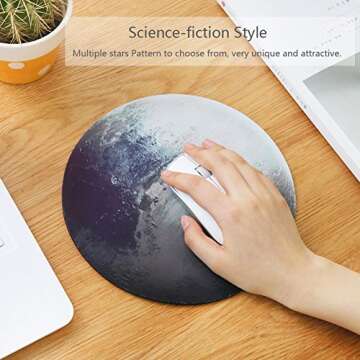 HaloVa Mouse Pad, Anti Slip Planet Mouse Mat for Desktops, Computer, PC and laptops, Customized Round Mouse Pad for Office and Home, Moon
