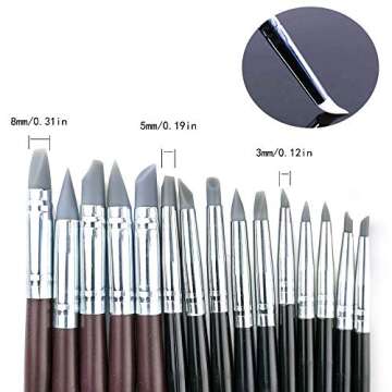 Hamineler 20pc Silicone Clay Sculpting Tools - Shaping, Modeling, Carving Set for Pottery, Sculpture