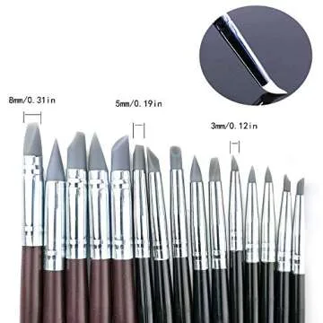 Hamineler 20pc Silicone Clay Sculpting Tools - Shaping, Modeling, Carving Set for Pottery, Sculpture