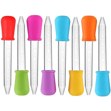 vaoruteng 8 Pack Liquid Droppers - Colorful Silicone 5ml Eye Droppers for Kids