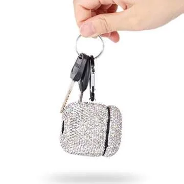 Sparkly Rhinestone AirPods Case with Keychain for Women