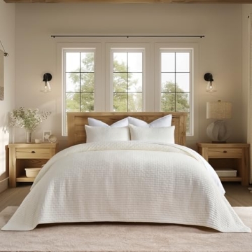 EVERGRACEHOME Soft Cotton Quilt Set King Size for All Seasons