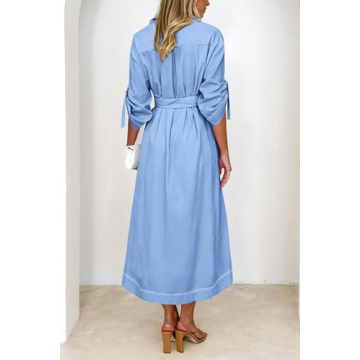 Stylish PRETTYGARDEN Women's Maxi Shirt Dress